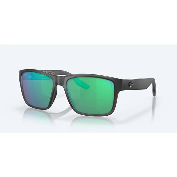 NEW COSTA DEL MAR men's paunch polarized sunglasses in matte smoke crystal/green